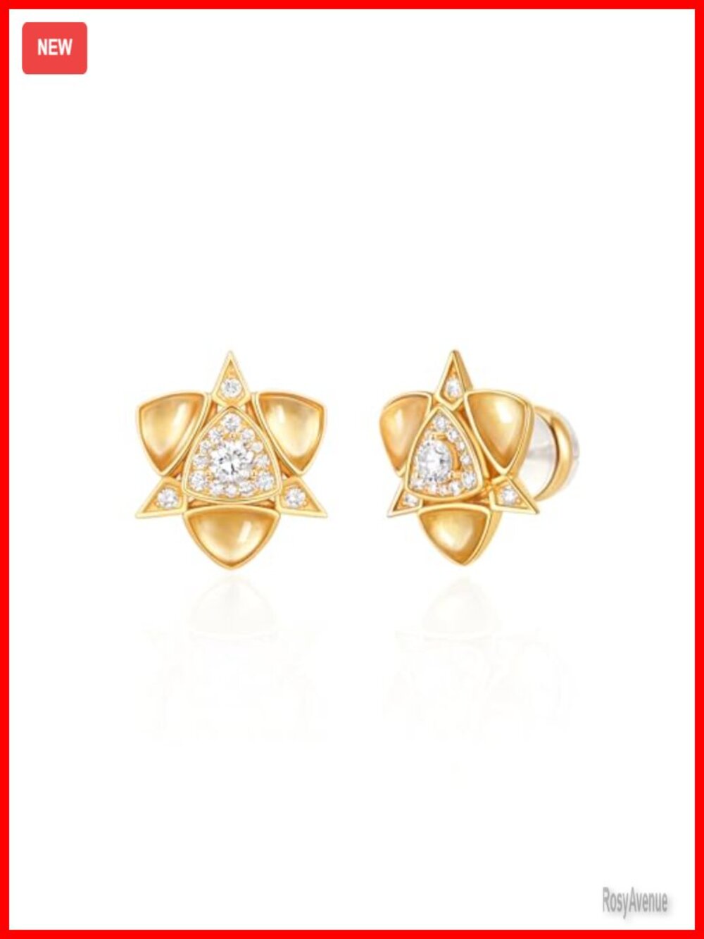 0.3 Carat Lab Grown Diamond Stud Earrings 18K Gold Plated S925 Sterling Silver